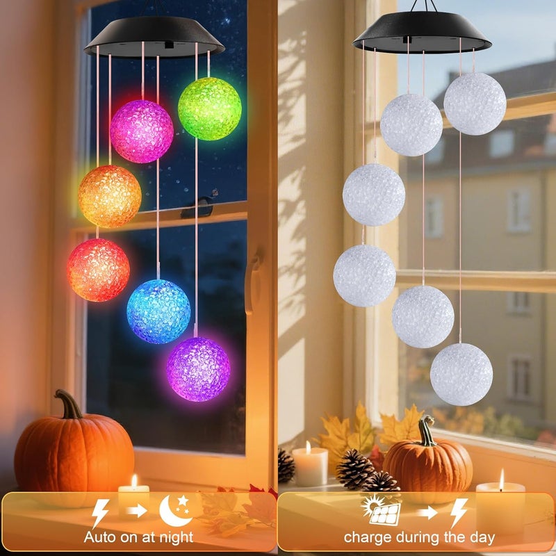Winzwon Birthday Gifts for Women Grandma Wife Sister, Solar Lights Outdoor Wind Chimes for Outside Garden Yard Patio Porch Decor Hanging Ball Decorations, Christmas Mothers Day Mom Gift for Her - Image 5